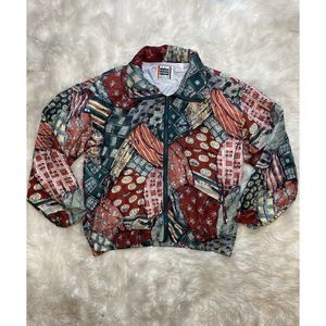 EVR Jacket Track 80s VTG Patchwork Floral Pattern